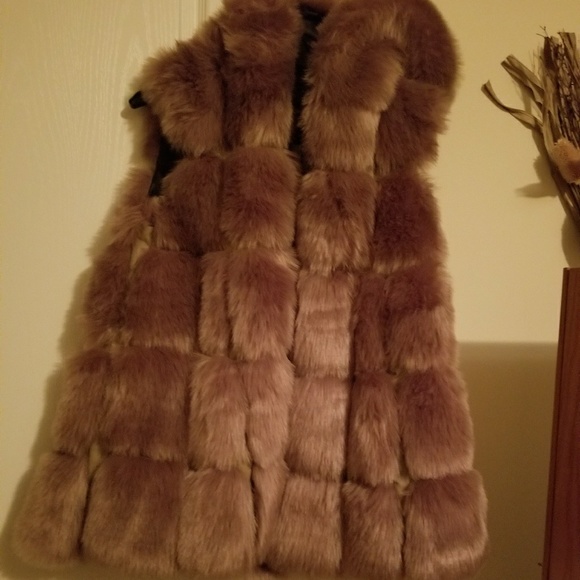 SOLD OUT:  Hooded Fur vest - Picture 2 of 6